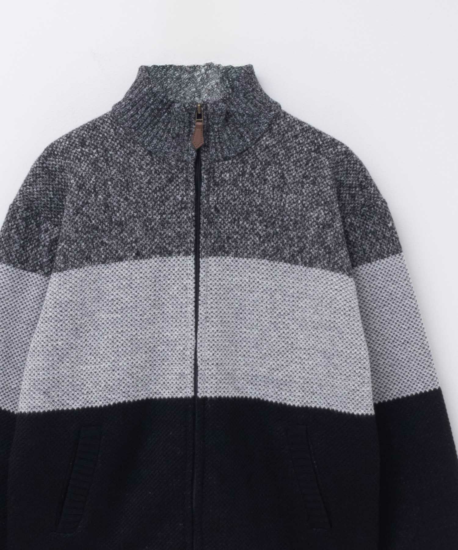 NAVY  温℃ 裏ボアジップスタンドニットジャケット メンズ商品サムネイル-6