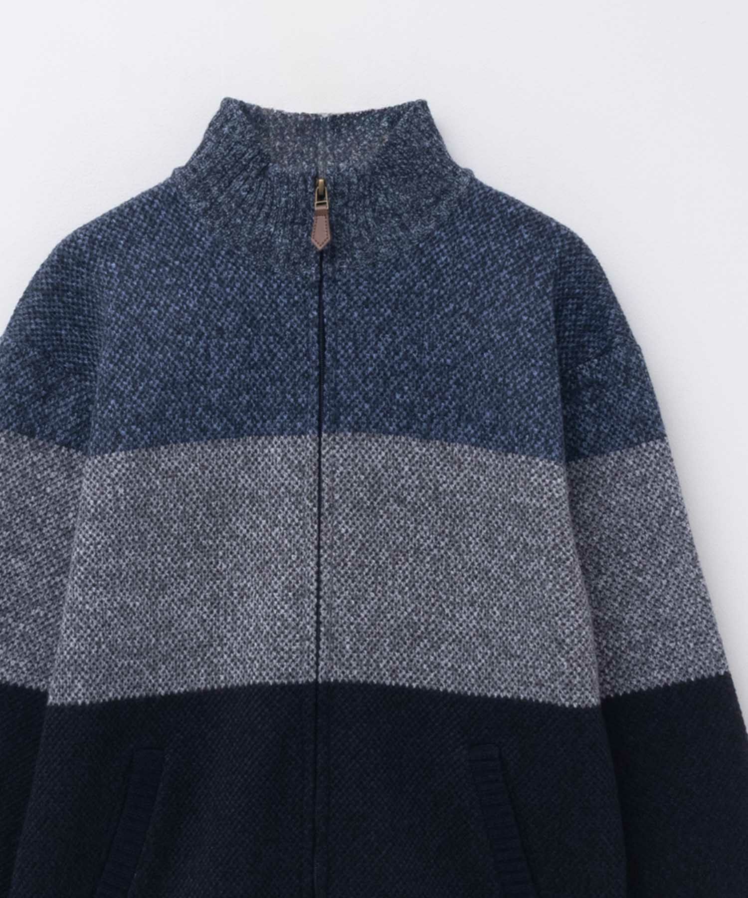 NAVY 温℃ 裏ボアジップスタンドニットジャケット メンズ