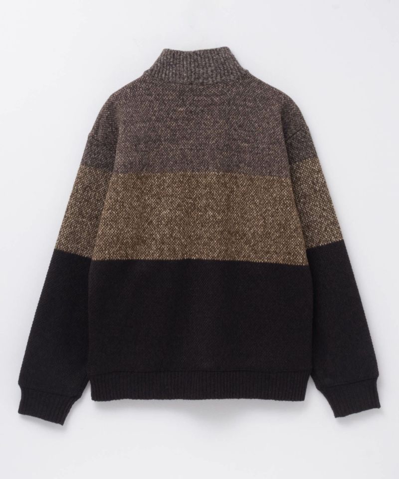 NAVY  温℃ 裏ボアジップスタンドニットジャケット メンズ商品画像-14