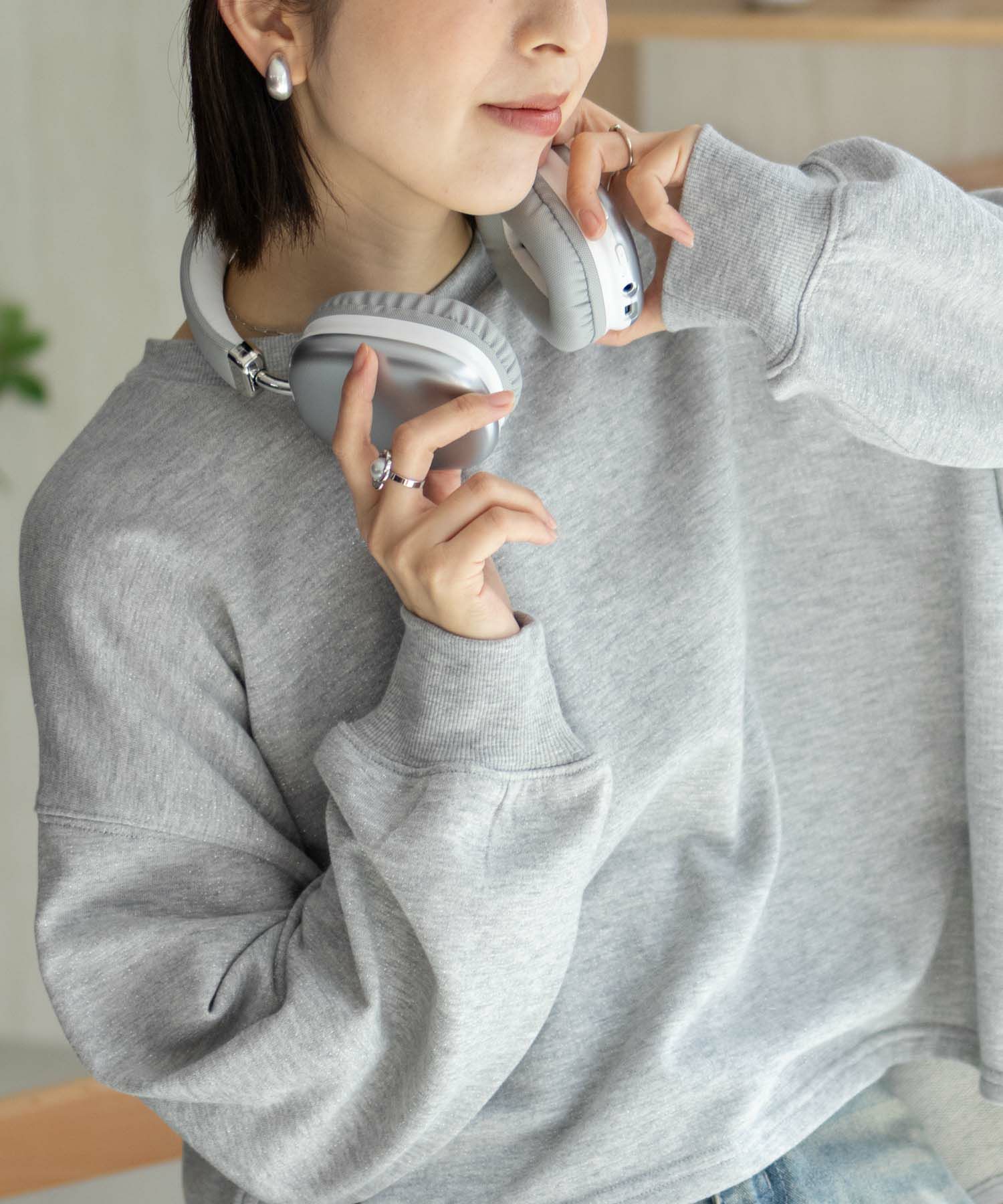 nAvy  ラメ裏毛プルオーバー レディース商品画像-2