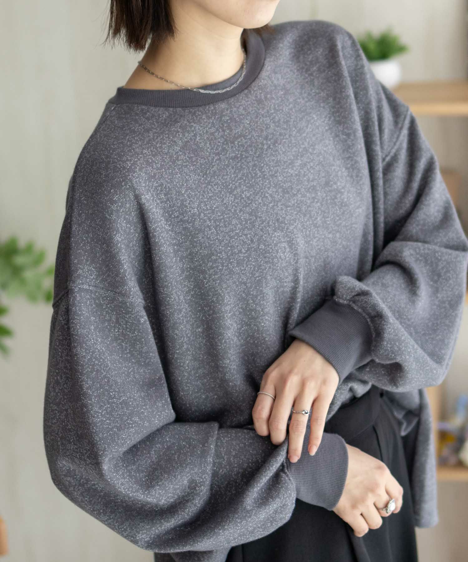nAvy ラメ裏毛プルオーバー レディース