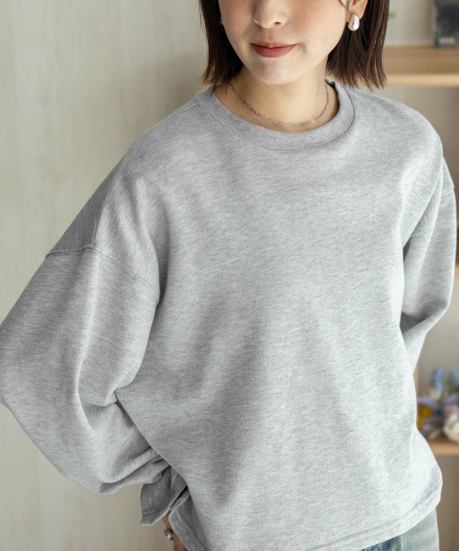 nAvy ラメ裏毛プルオーバー レディース