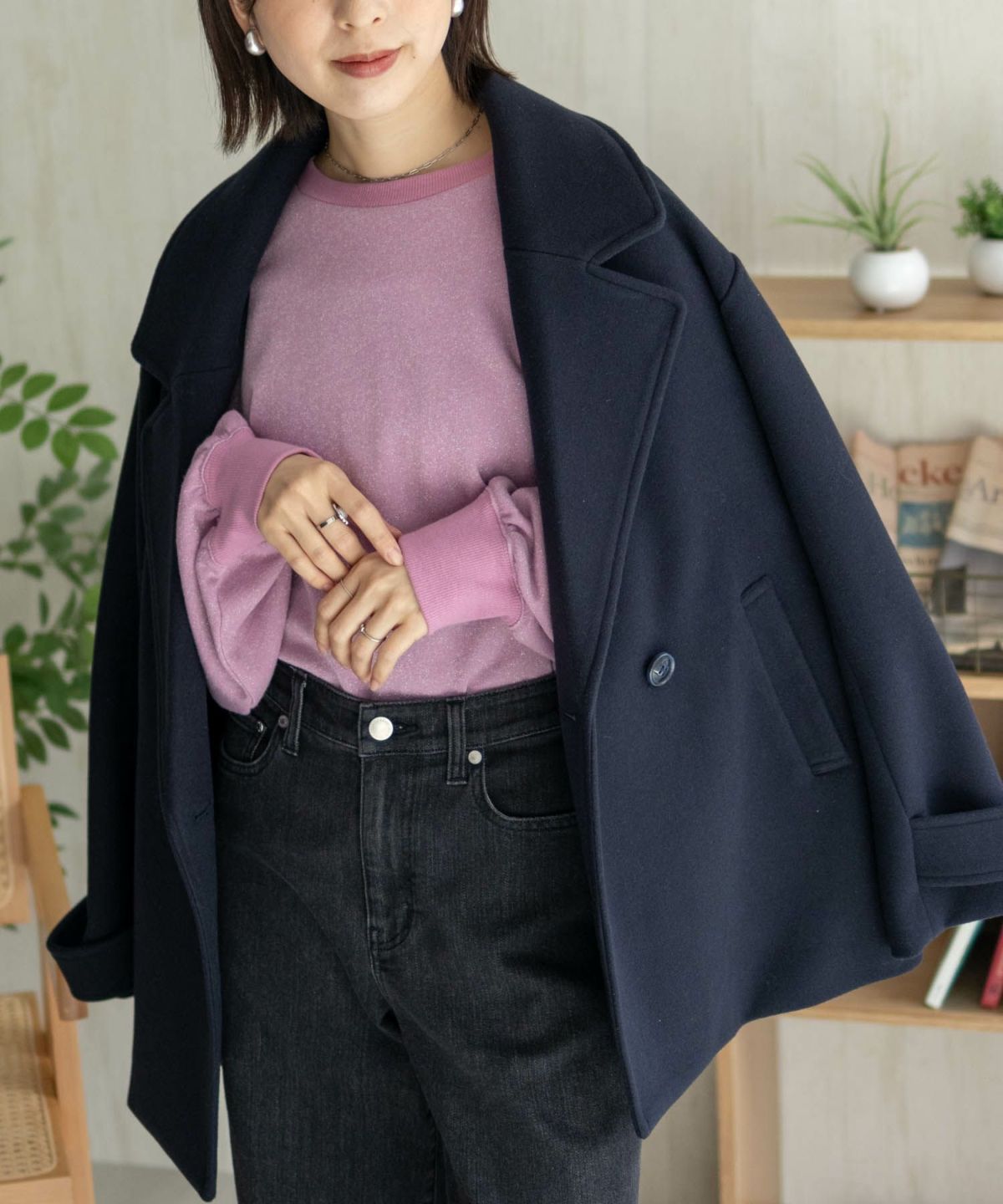 nAvy ラメ裏毛プルオーバー レディース