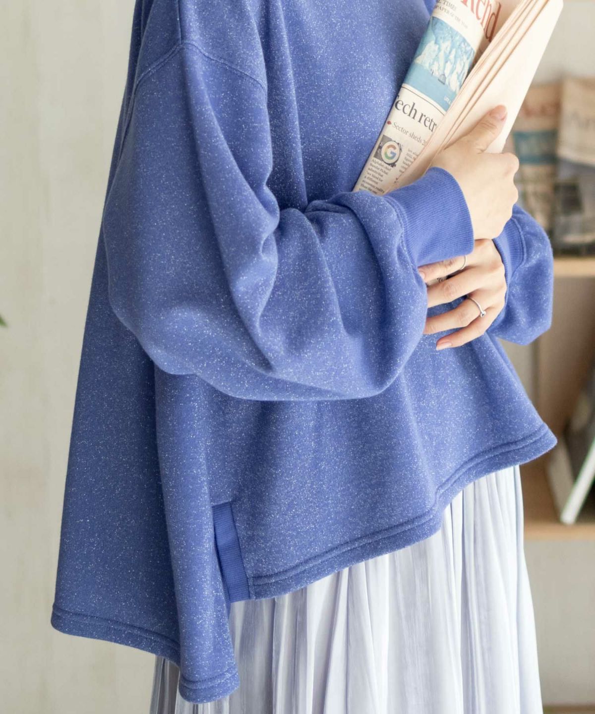 nAvy ラメ裏毛プルオーバー レディース