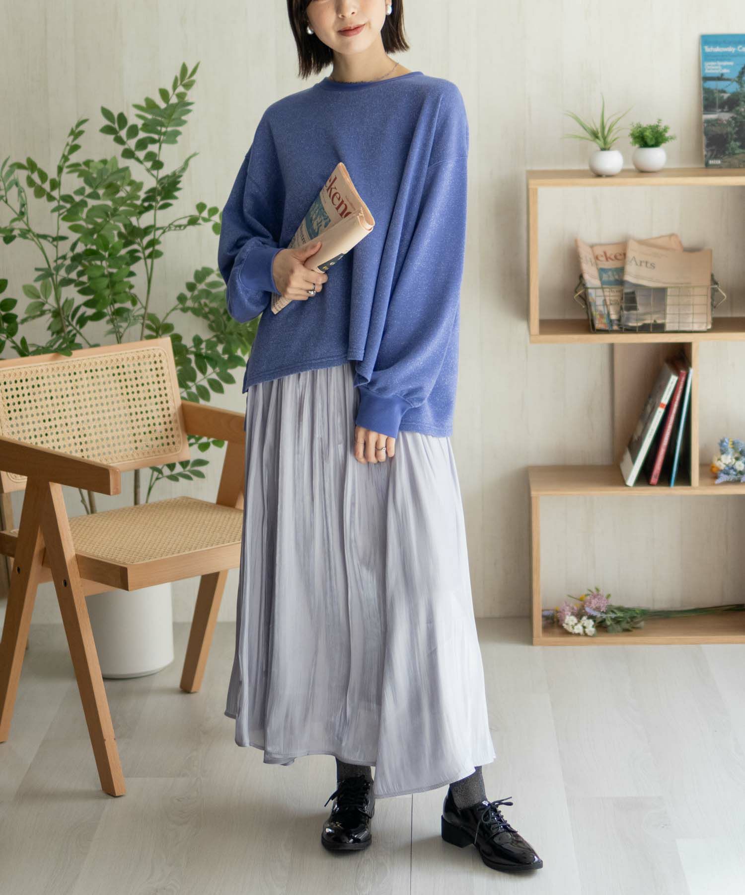 nAvy ラメ裏毛プルオーバー レディース