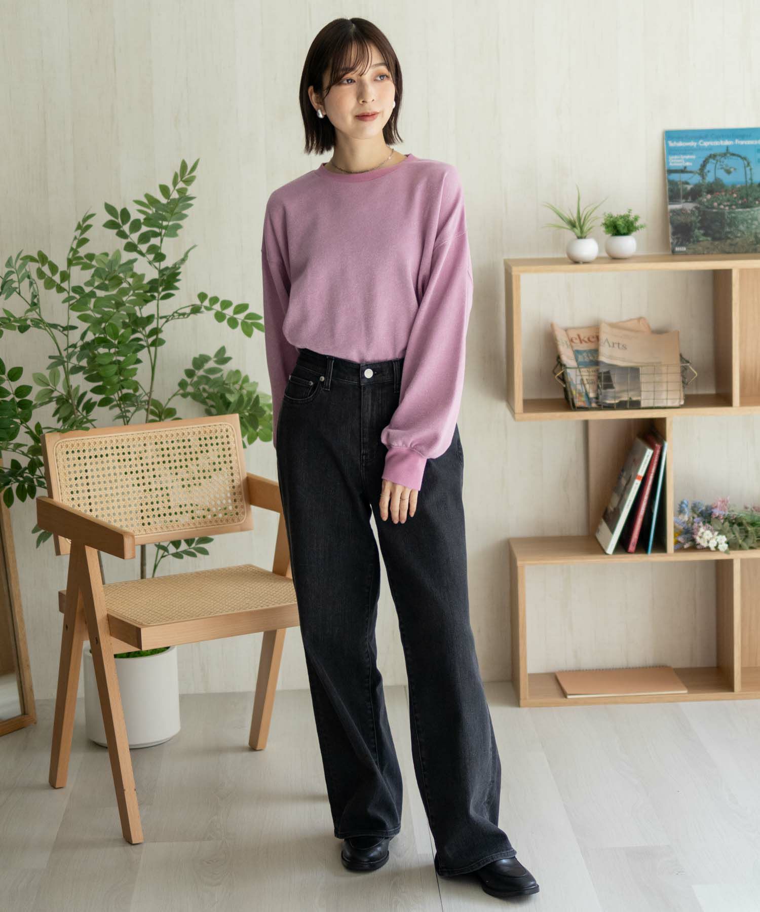 nAvy ラメ裏毛プルオーバー レディース