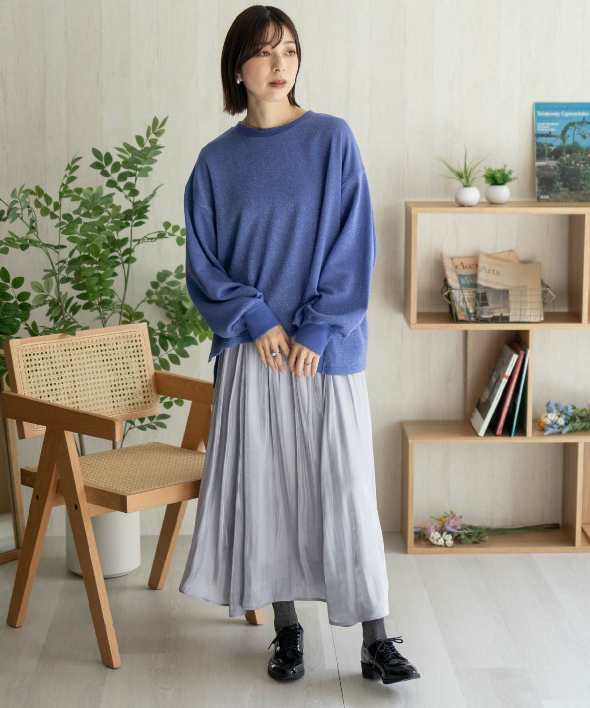 nAvy ラメ裏毛プルオーバー レディース