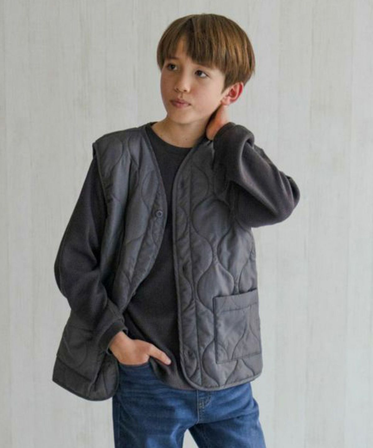 NAVY キルトベストアンサンブル キッズ