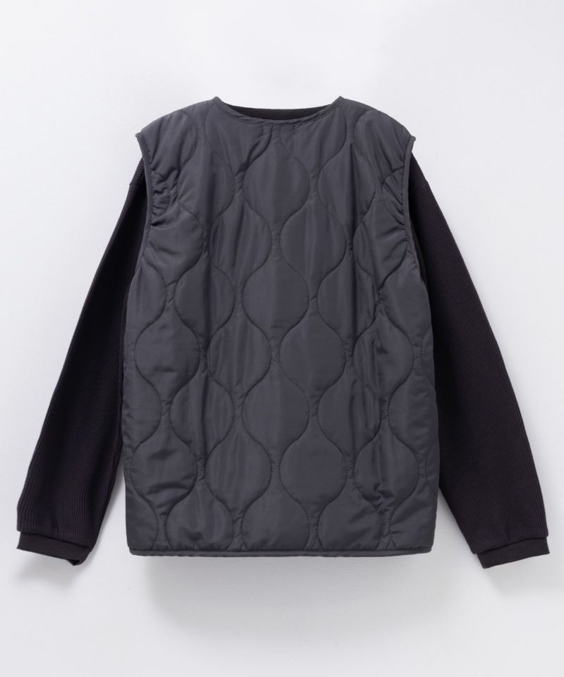 NAVY キルトベスト & ワッフル長袖Tシャツ セット アンサンブル キッズ商品画像-4