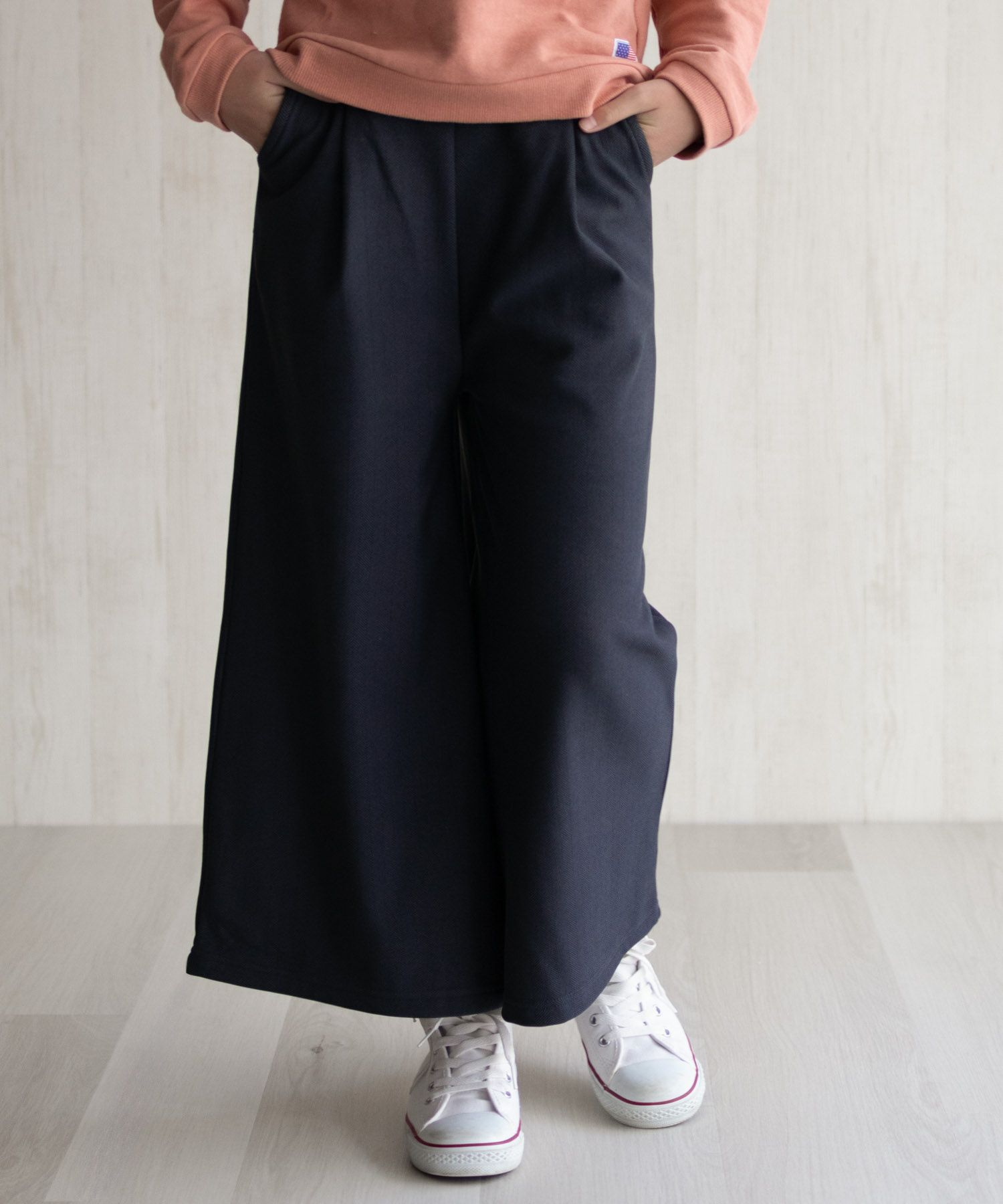 NAVY 温℃ 裏ベロアワイドパンツ キッズ