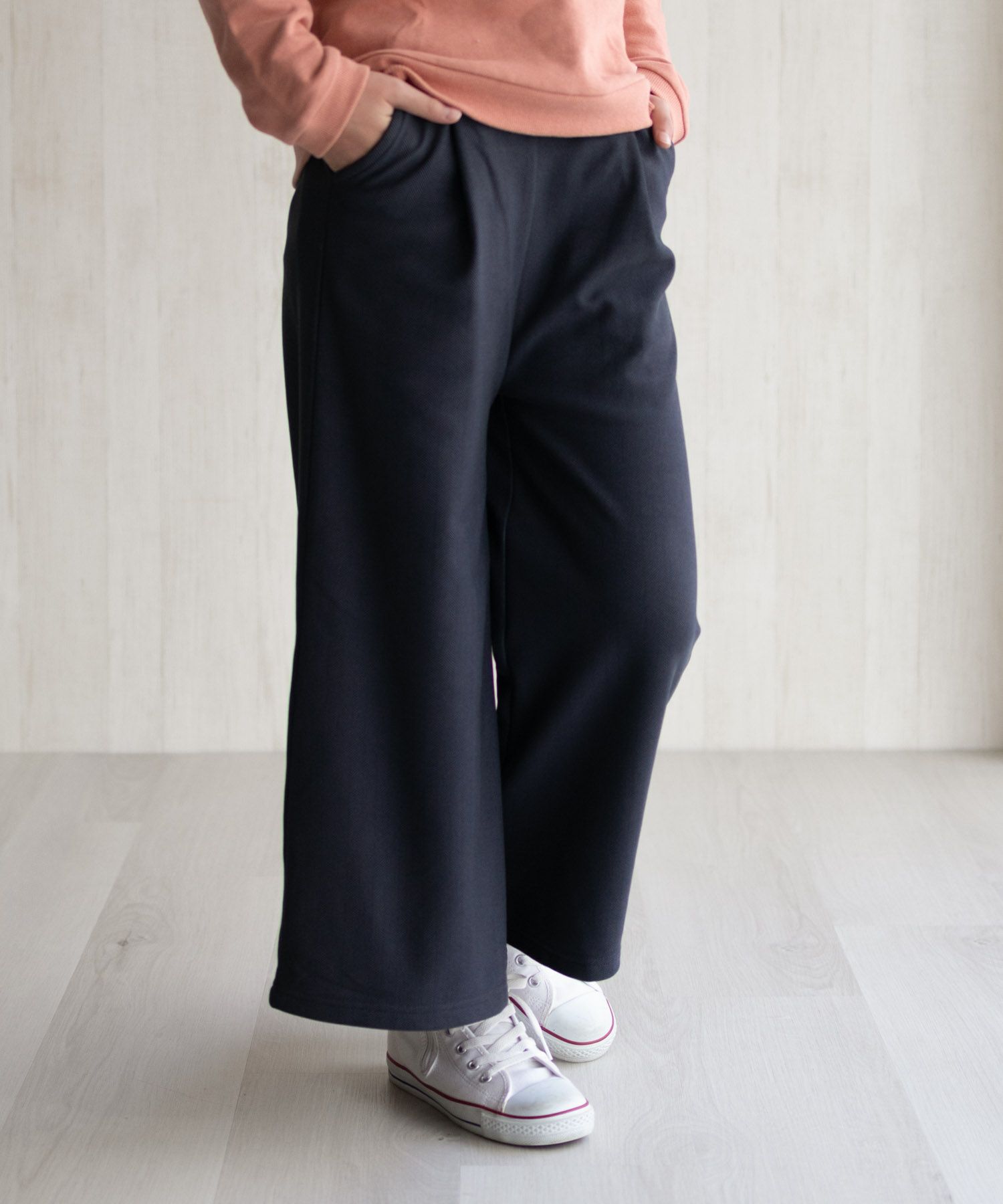 NAVY 温℃ 裏ベロアワイドパンツ キッズ