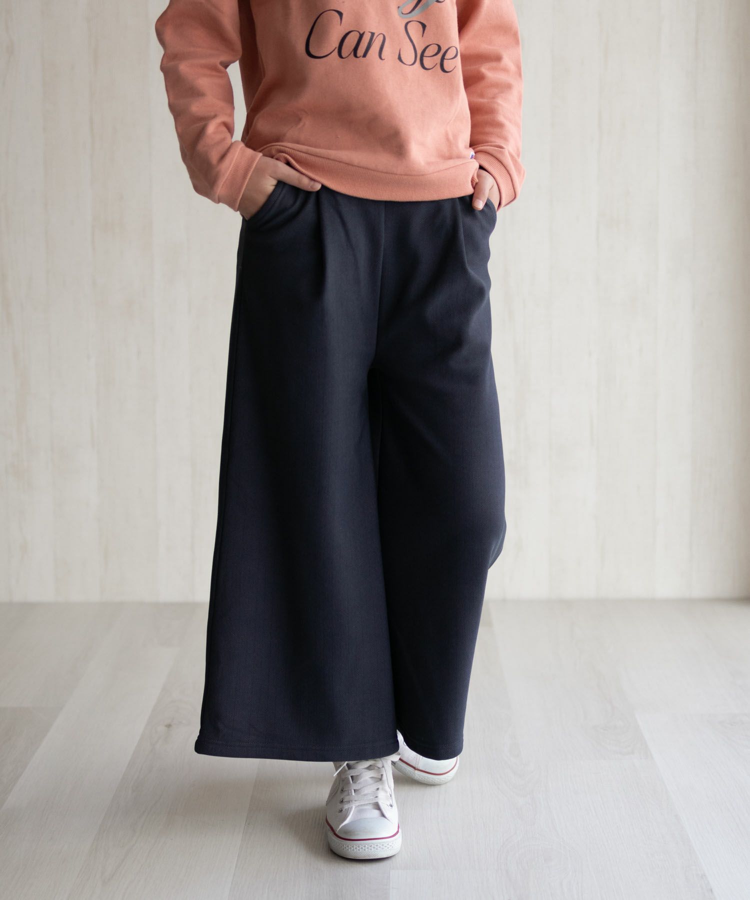 NAVY 温℃ 裏ベロアワイドパンツ キッズ