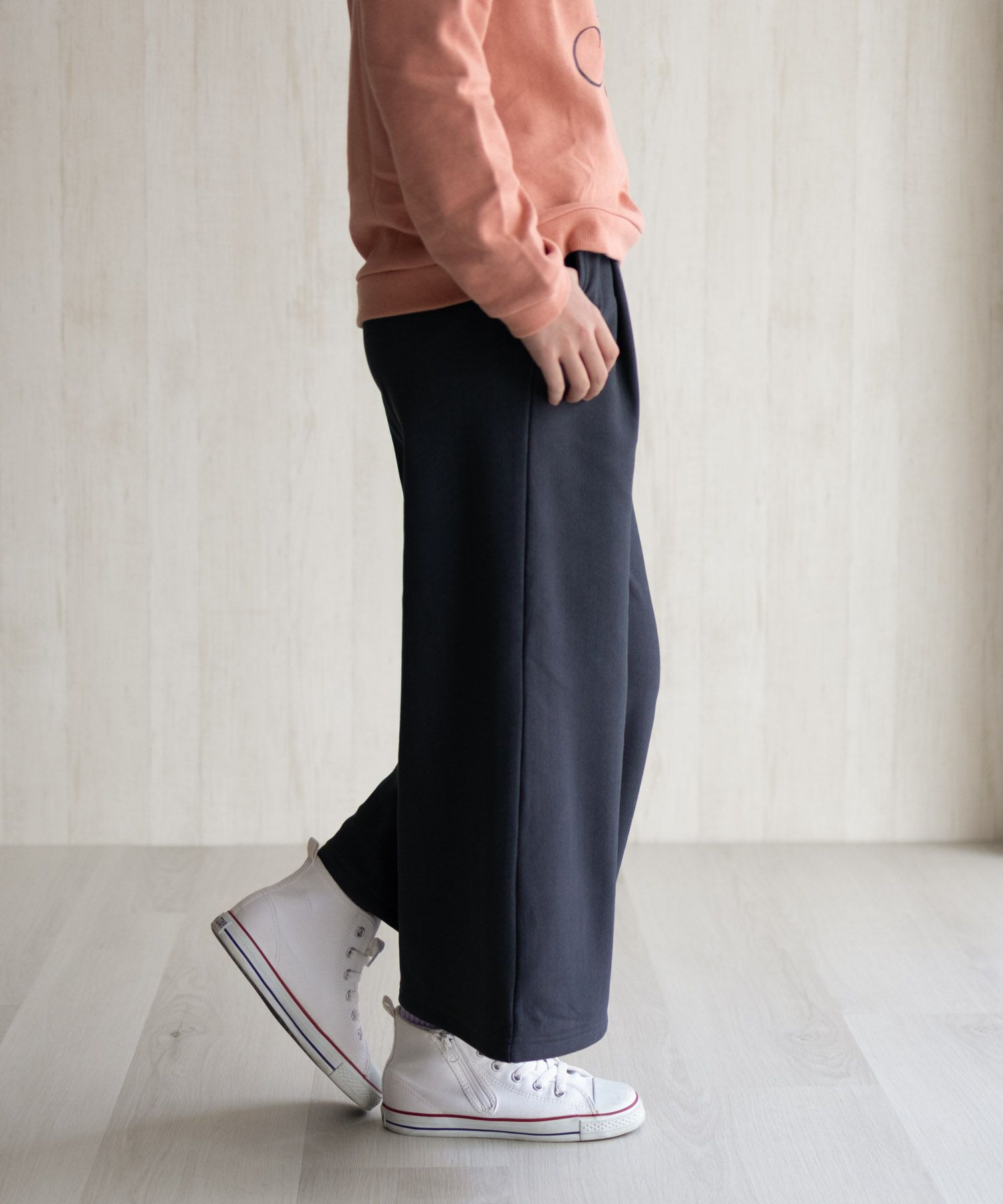 NAVY 温℃ 裏ベロアワイドパンツ キッズ