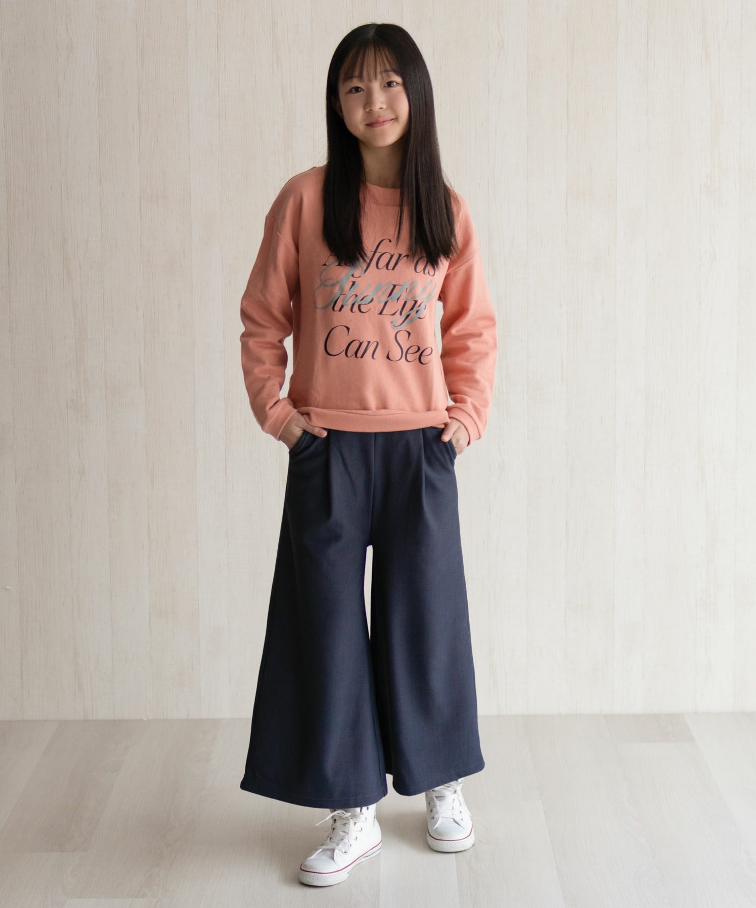 NAVY 温℃ 裏ベロアワイドパンツ キッズ