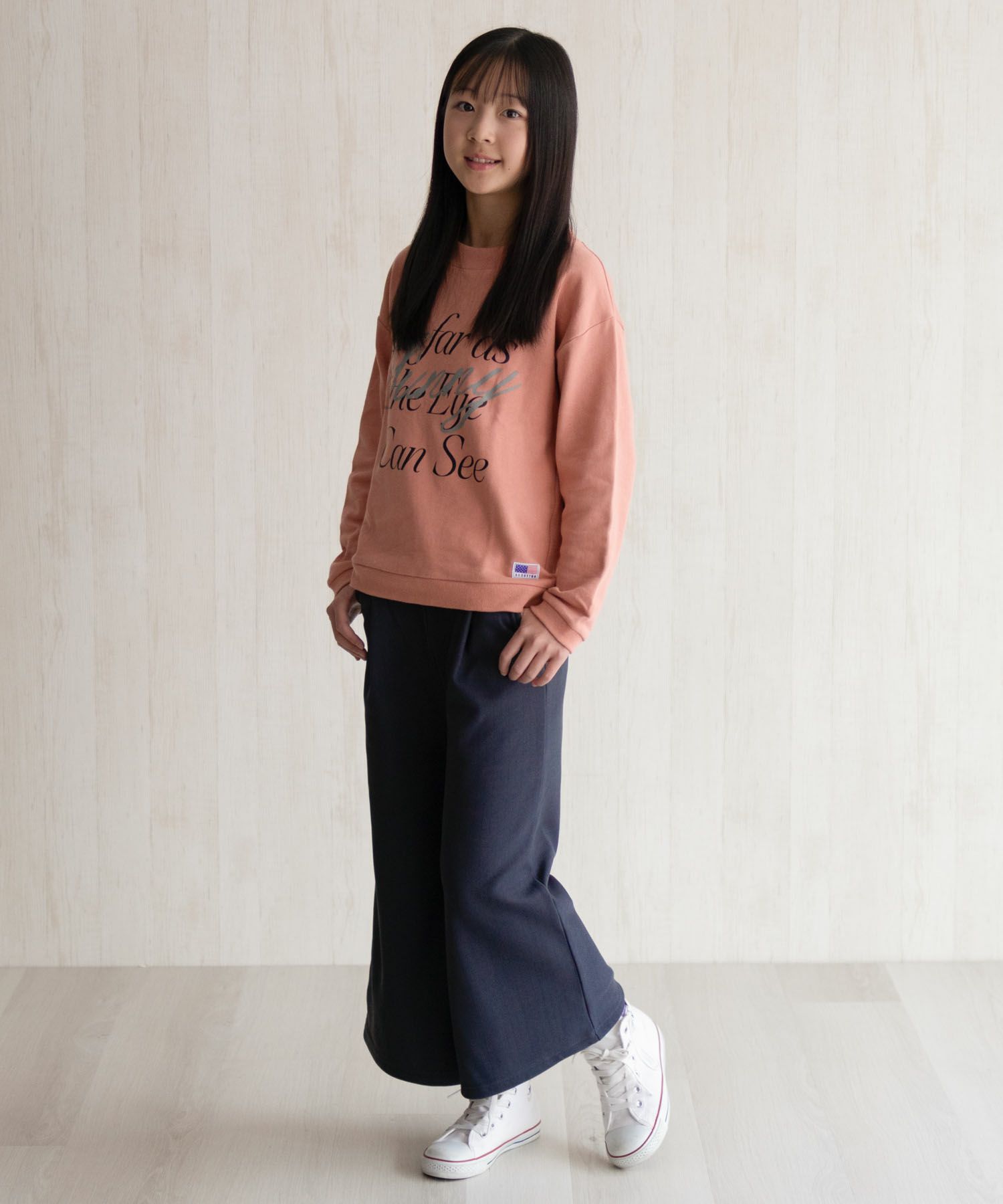NAVY 温℃ 裏ベロアワイドパンツ キッズ
