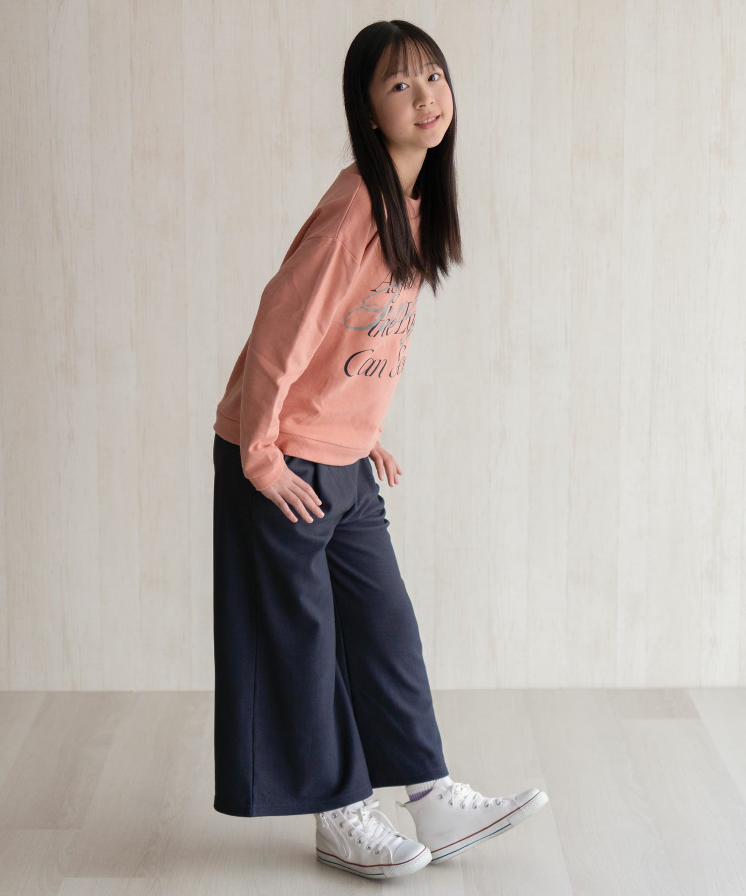 NAVY 温℃ 裏ベロアワイドパンツ キッズ
