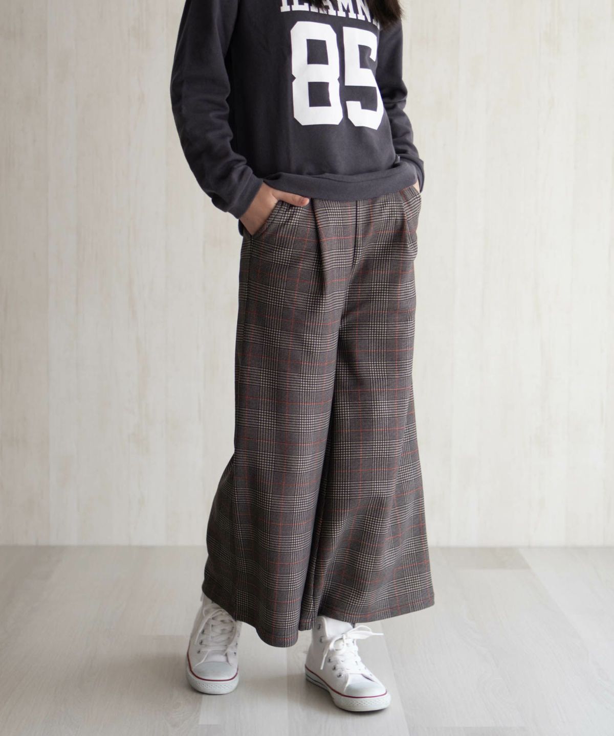 NAVY 温℃ 裏ベロアワイドパンツ キッズ