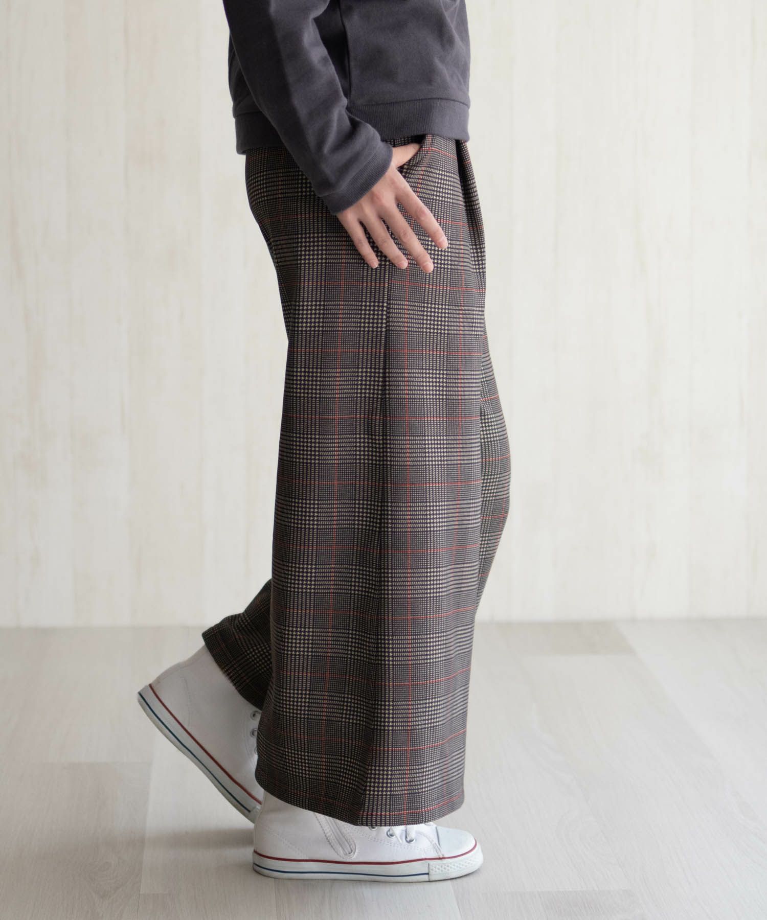 NAVY 温℃ 裏ベロアワイドパンツ キッズ