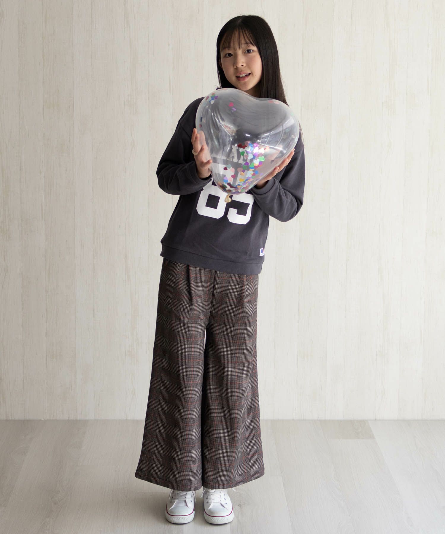 NAVY 温℃ 裏ベロアワイドパンツ キッズ