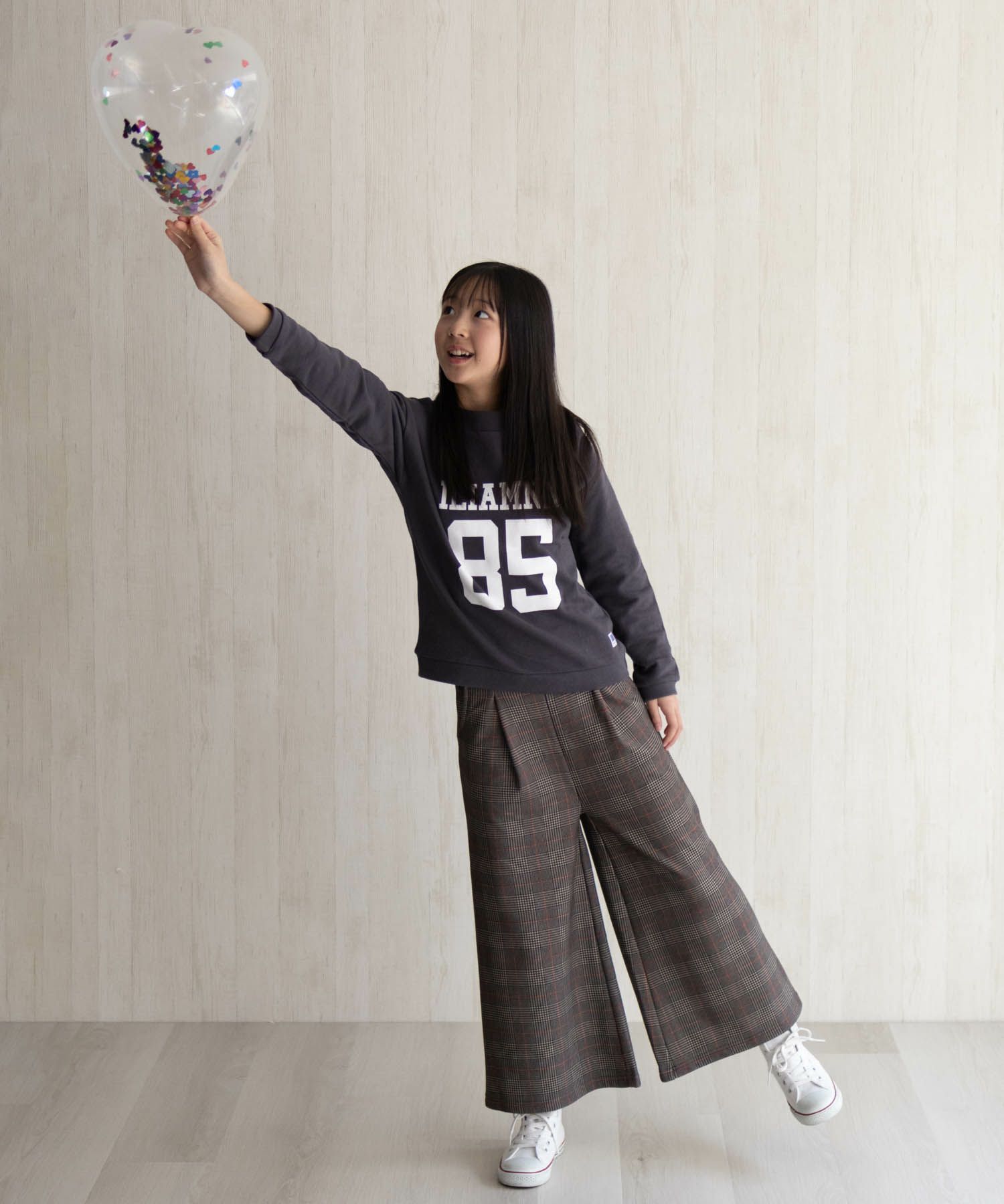 NAVY 温℃ 裏ベロアワイドパンツ キッズ