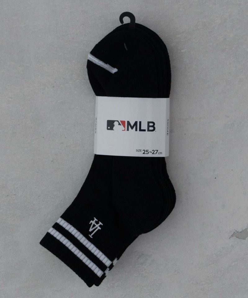 MLB  クォーターソックス ライン入り 3足組 メンズ商品画像-13