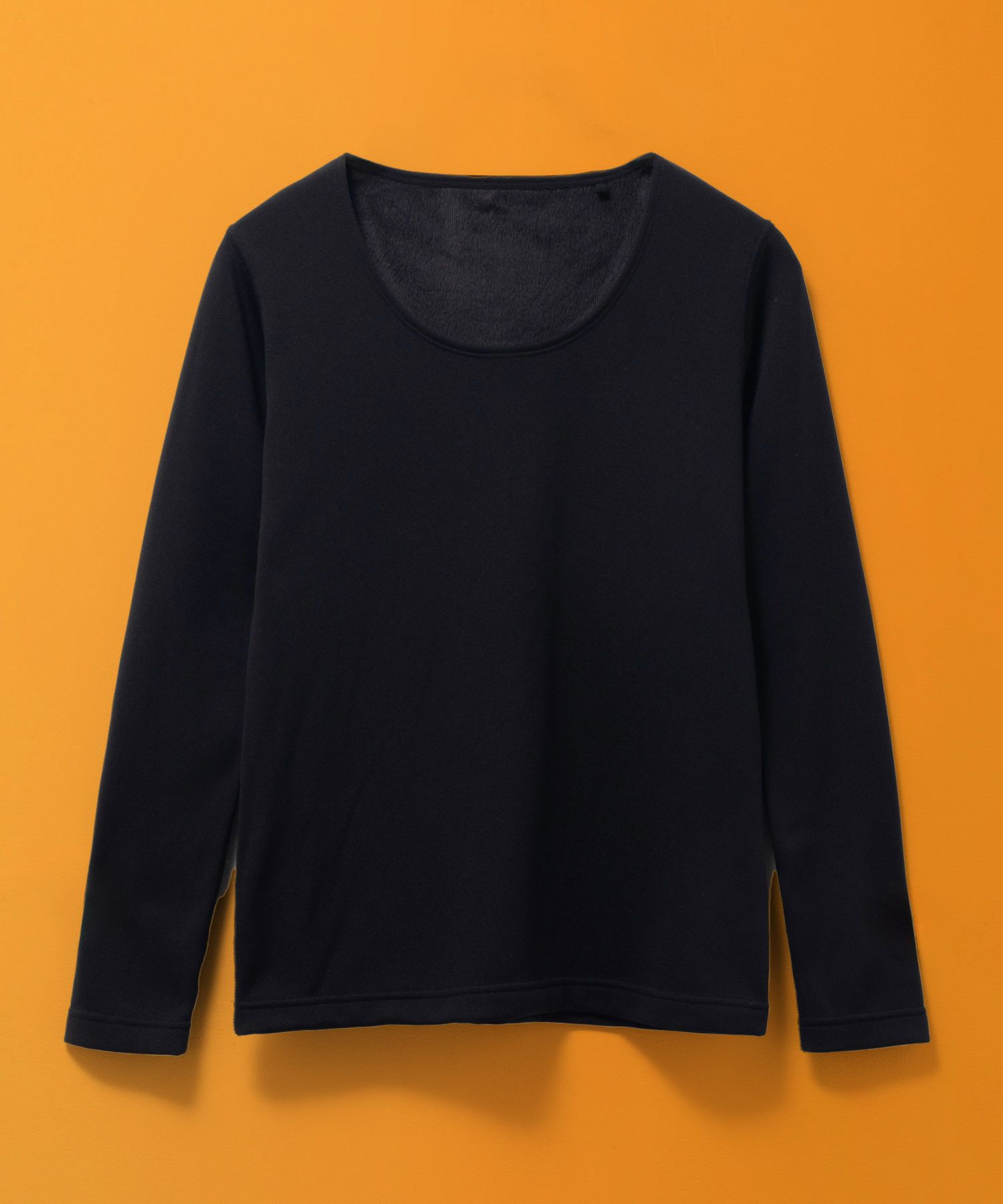 NAVY  温℃ 裏シャギーUネックインナー レディース メール便 対応商品商品画像-1