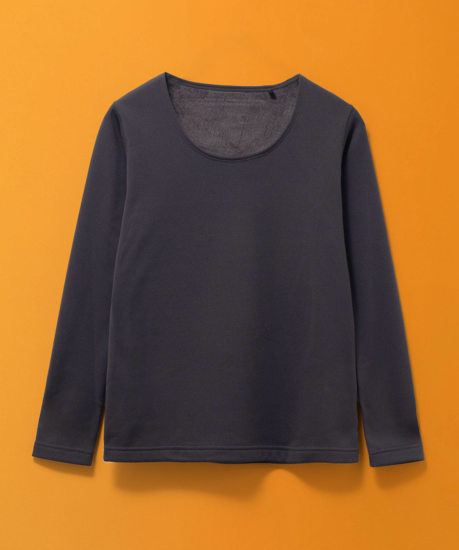 NAVY  温℃ 裏シャギーUネックインナー レディース メール便 対応商品商品画像-3