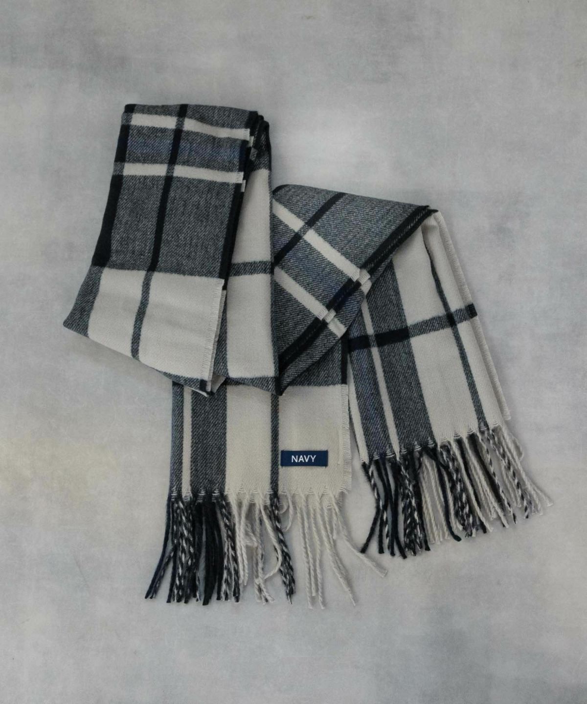 NAVY ブラックウォッチマフラー メンズ