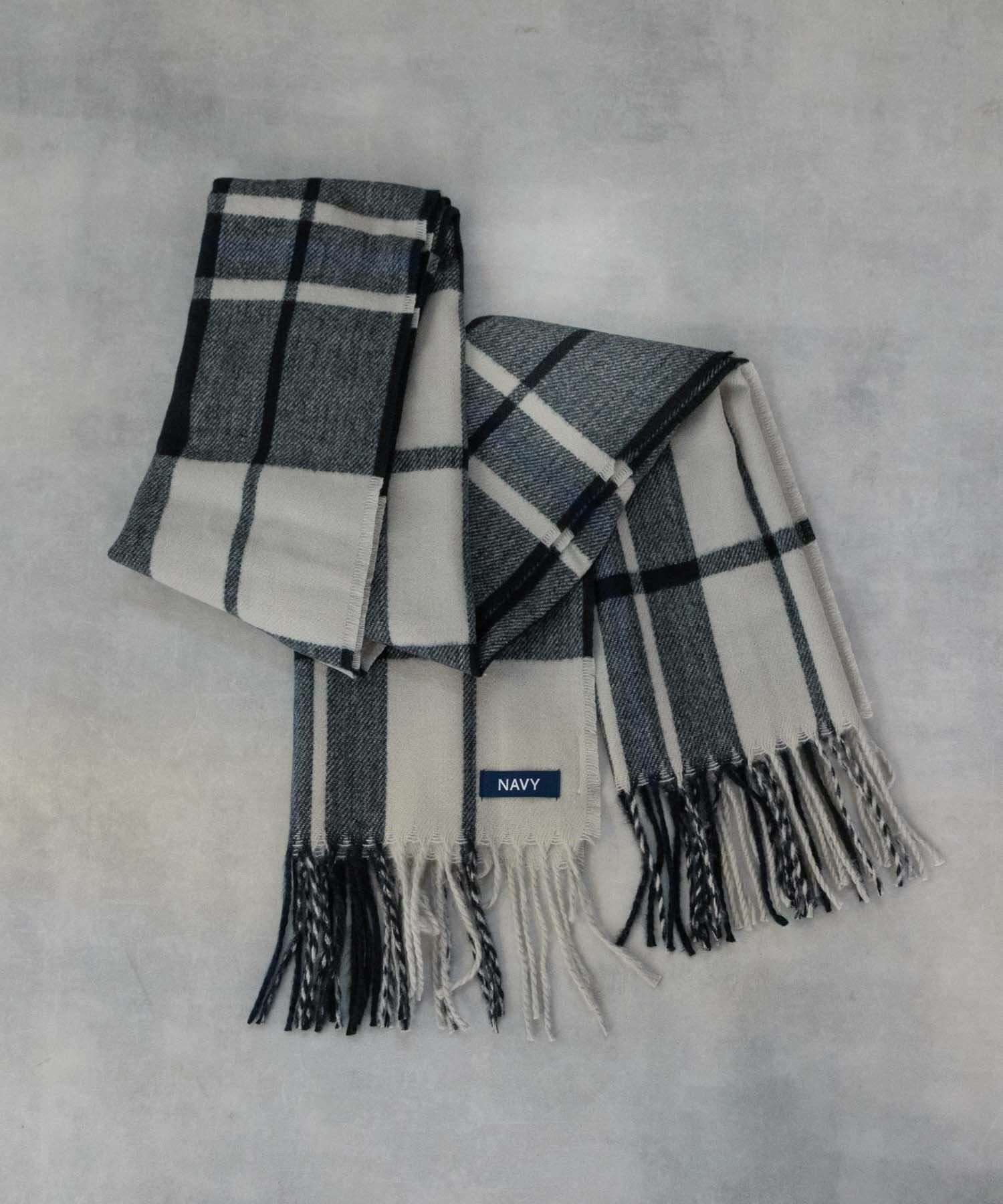 NAVY ブラックウォッチマフラー メンズ
