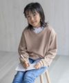 NAVY 襟フリルデザインレイヤード風ニットソー キッズ