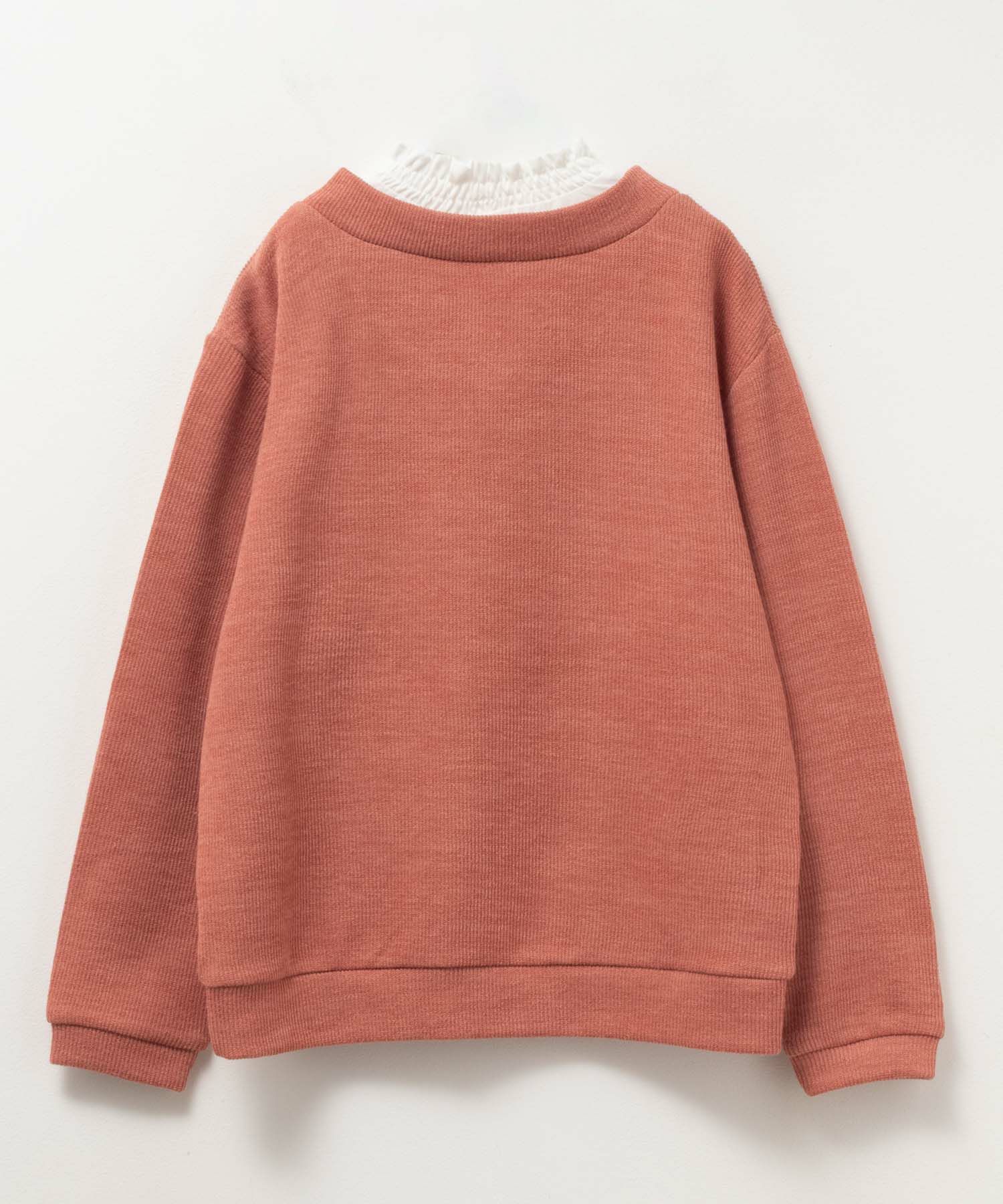 NAVY 襟フリルデザインレイヤード風ニットソー キッズ商品サムネイル-5