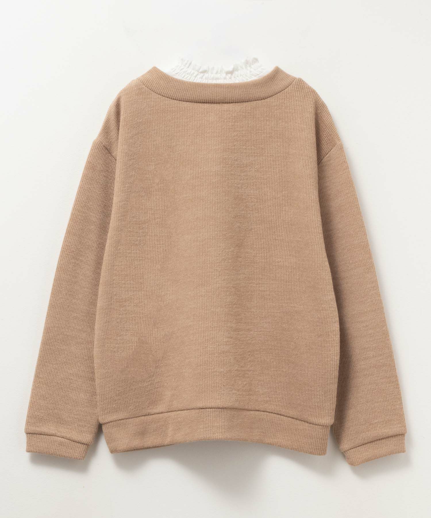 NAVY 襟フリルデザインレイヤード風ニットソー キッズ