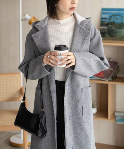 nAvy フードロングコート レディース