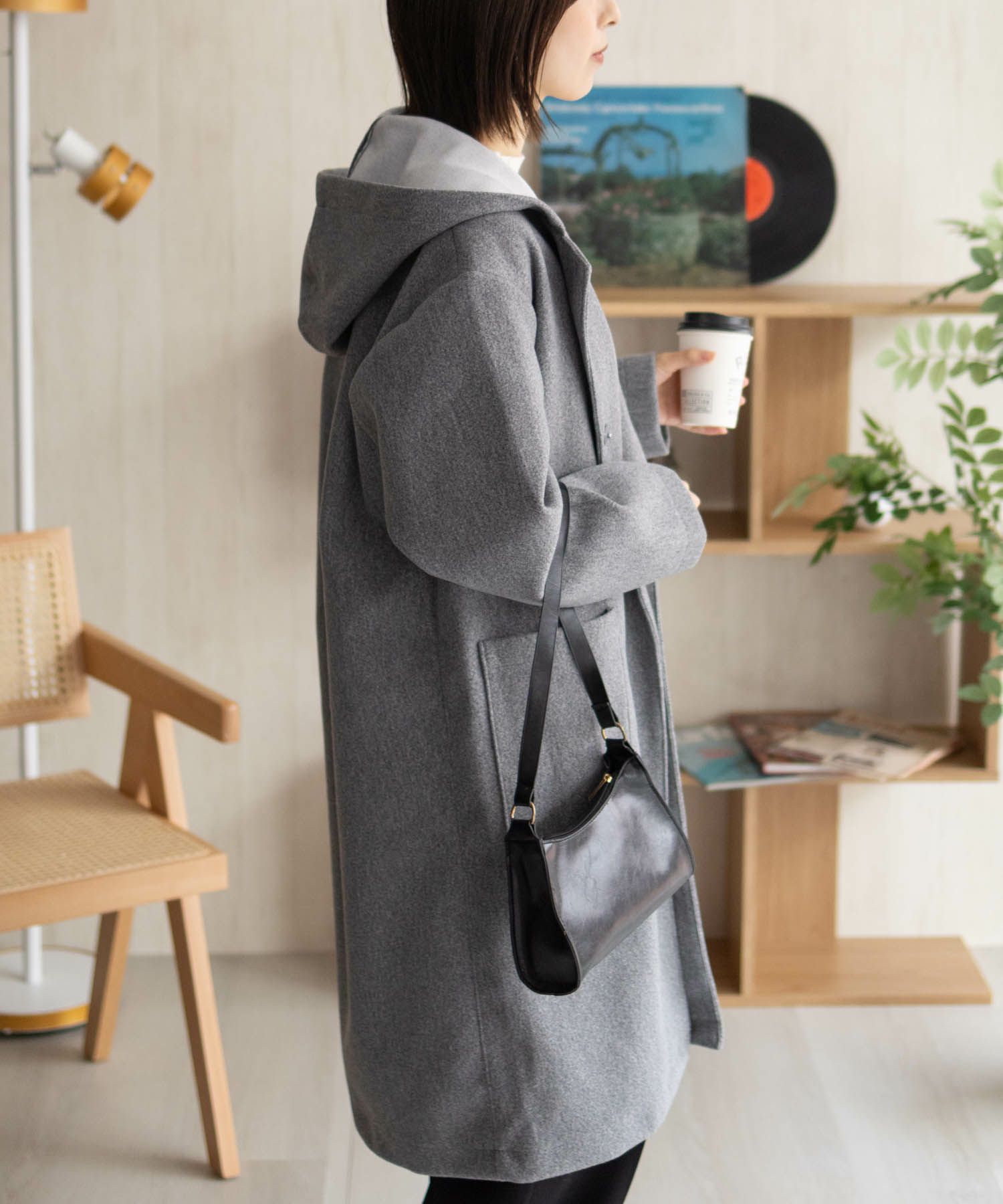 [最終さらに50%OFF]nAvy フードロングコート レディース商品画像-8