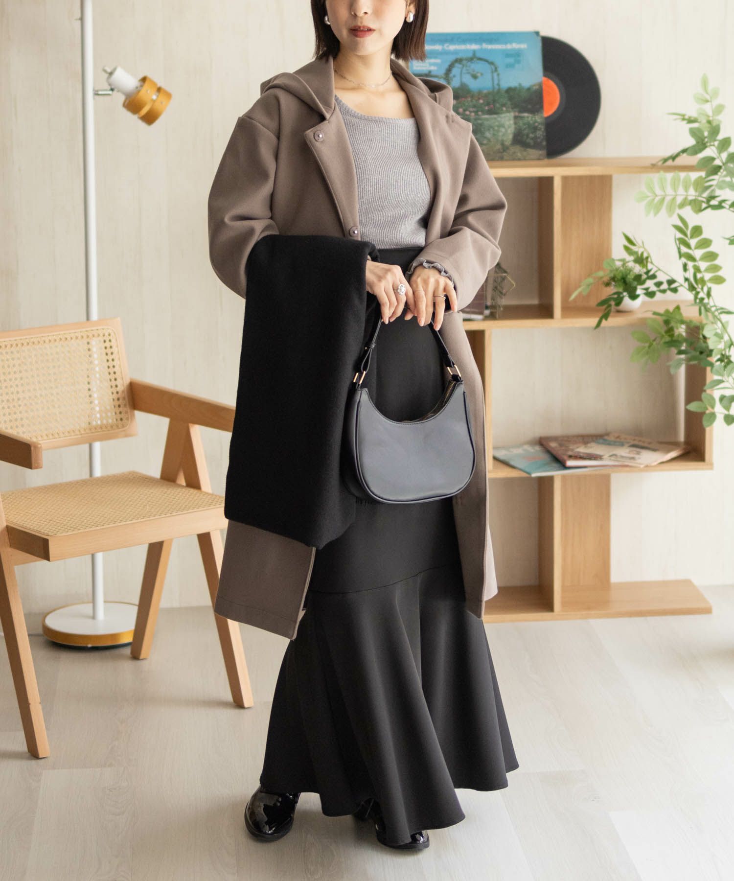 nAvy フードロングコート レディース商品画像-20