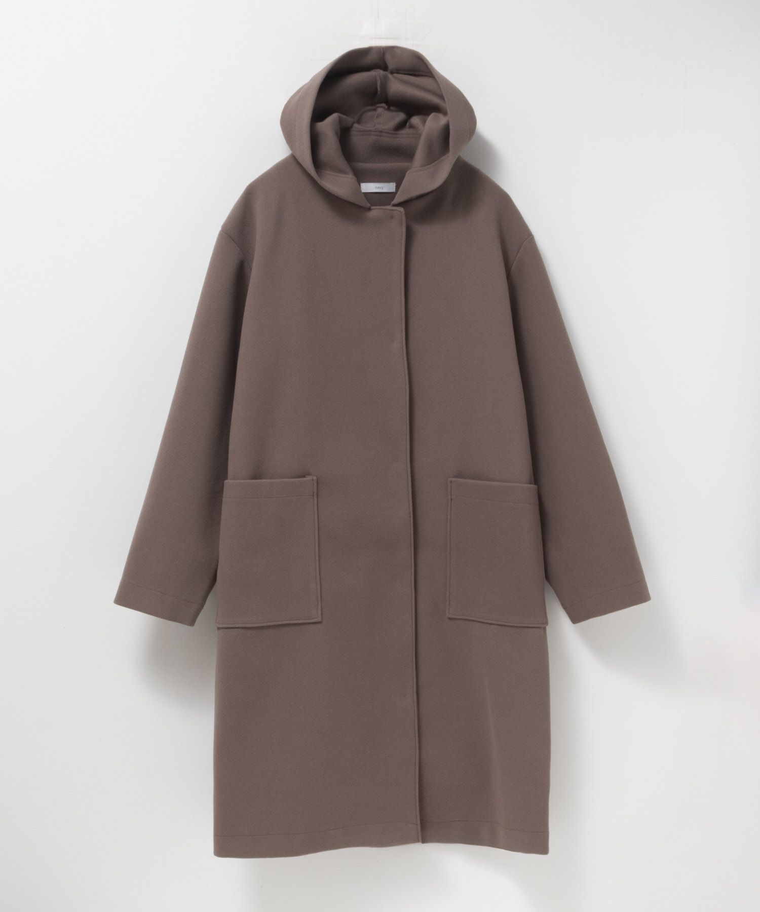 NAVY フードロングコート レディース