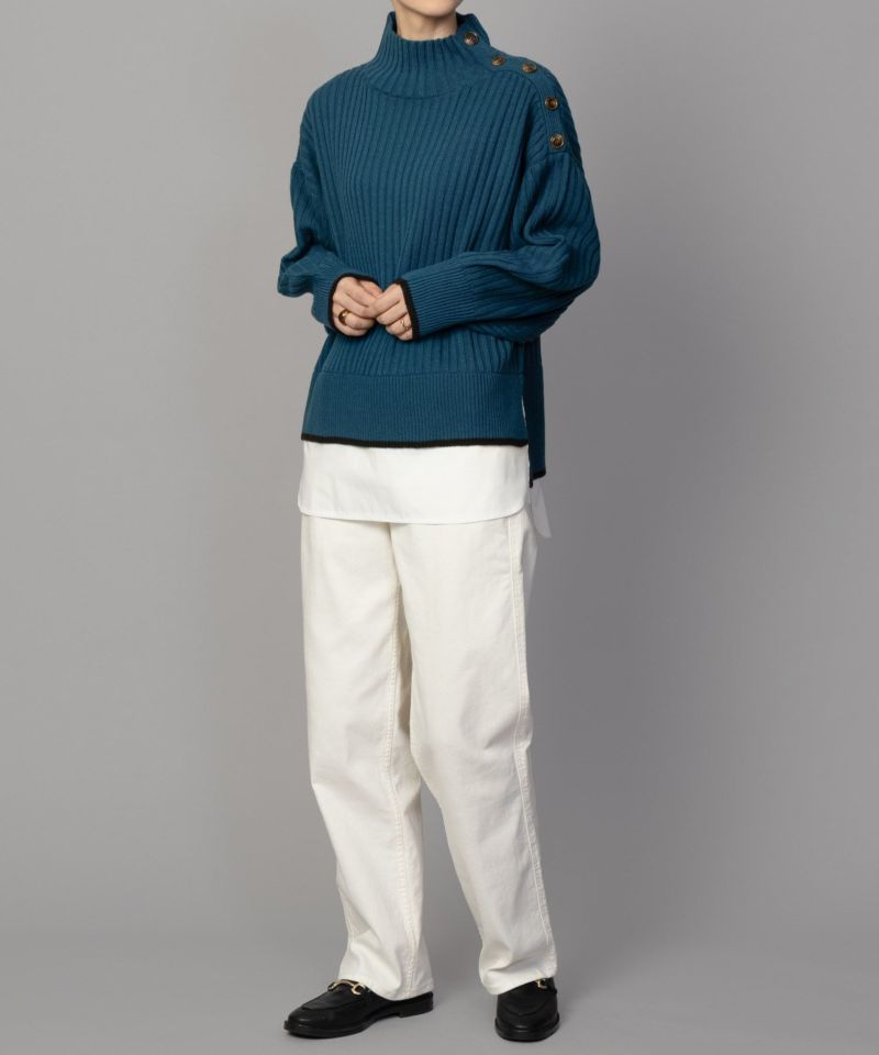 nAvy 肩ボタンフェイクレイヤードハイネックニットプルオーバー レディース商品画像-25