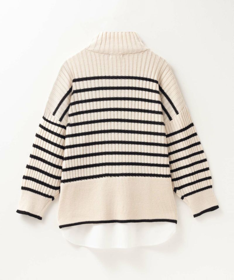 nAvy 肩ボタンフェイクレイヤードハイネックニットプルオーバー レディース商品画像-30