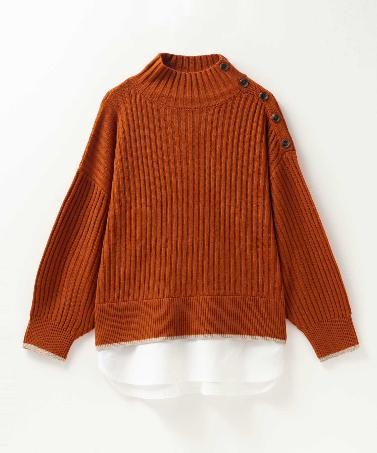 [さらに50%OFF]nAvy 肩ボタンフェイクレイヤードハイネックニットプルオーバー レディース商品サムネイル-33