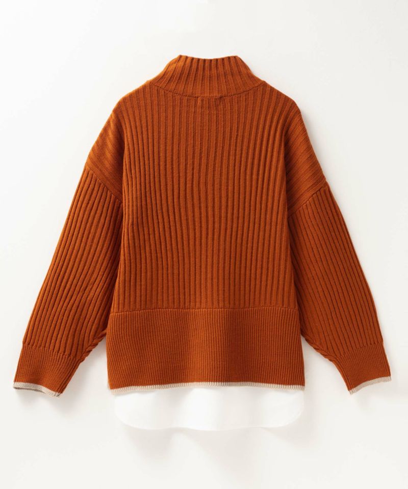 nAvy 肩ボタンフェイクレイヤードハイネックニットプルオーバー レディース商品画像-34