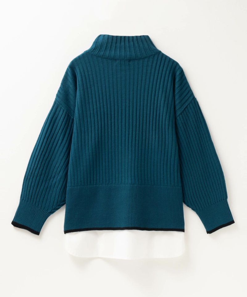 nAvy 肩ボタンフェイクレイヤードハイネックニットプルオーバー レディース商品画像-36