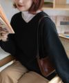 nAvy 鹿の子Vネックプルオーバー レディース