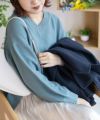 nAvy 鹿の子Vネックプルオーバー レディース