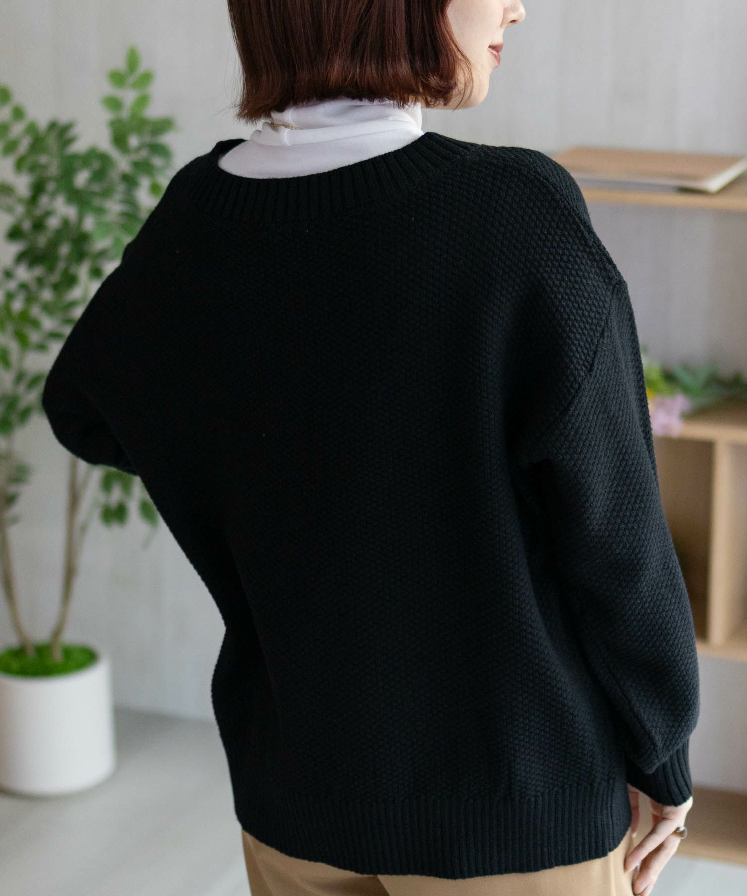 [期間限定価格]nAvy 鹿の子Vネックプルオーバーニット レディース商品画像-10