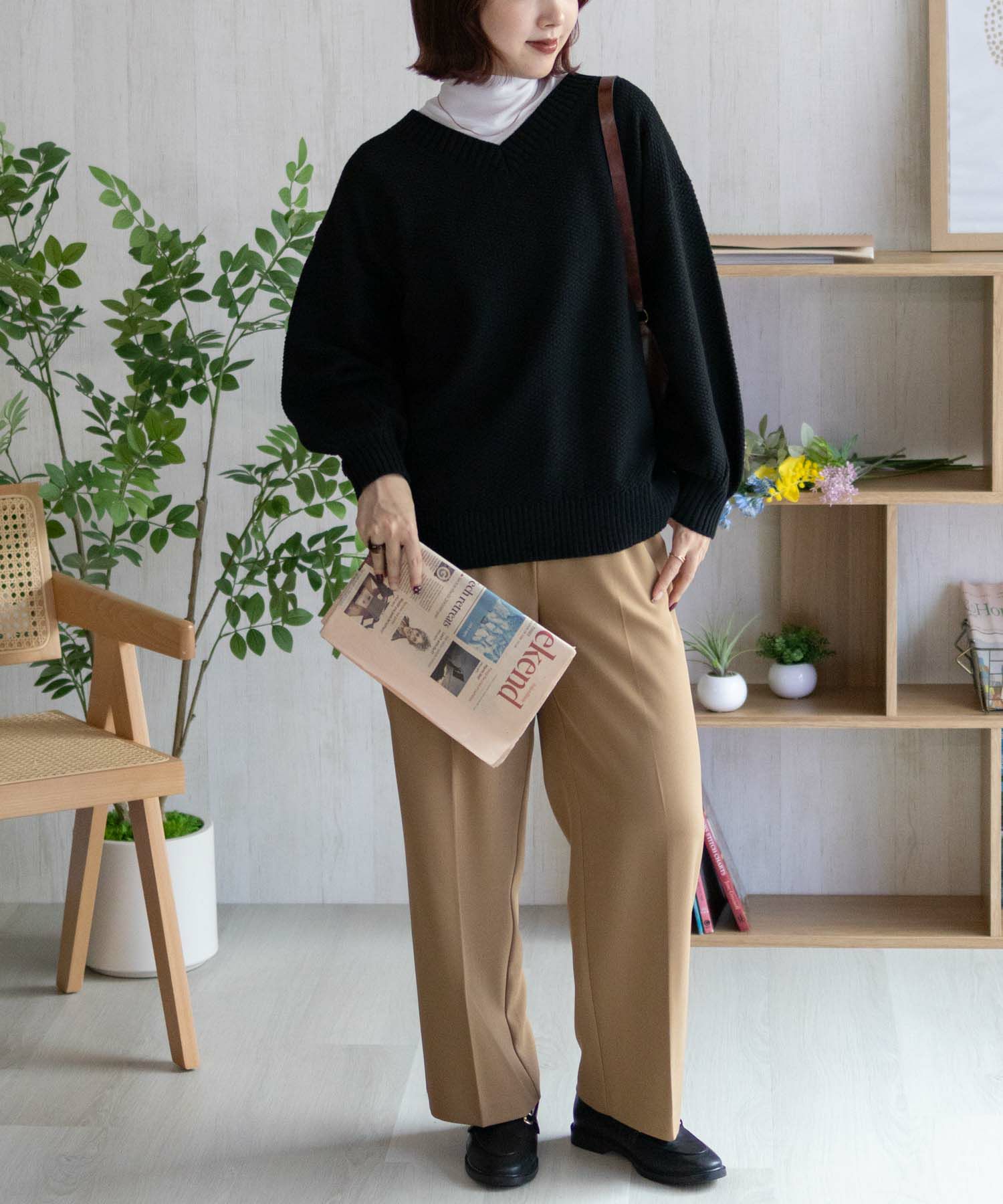 [期間限定価格]nAvy 鹿の子Vネックプルオーバーニット レディース商品画像-11