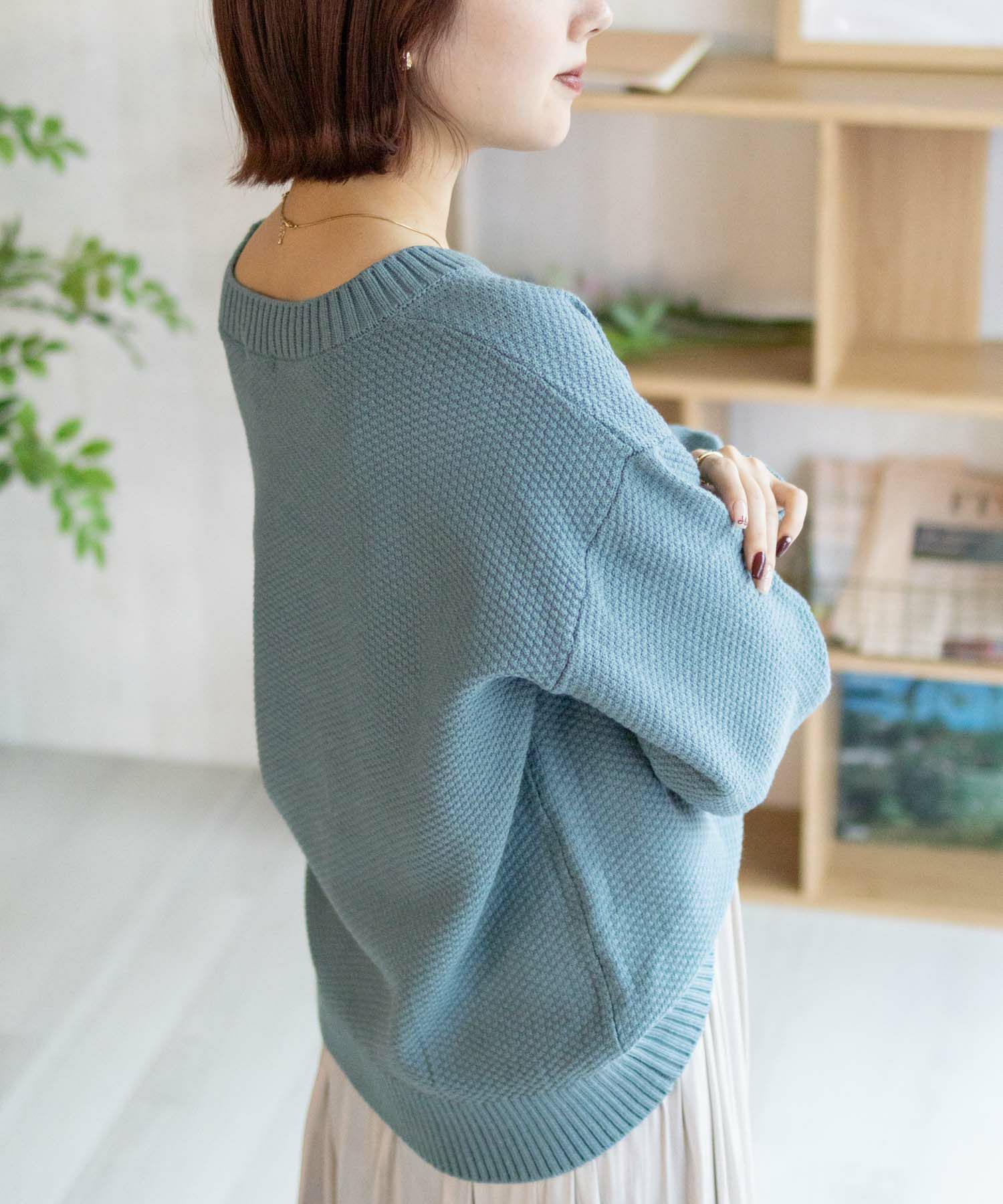 [期間限定価格]nAvy 鹿の子Vネックプルオーバーニット レディース商品画像-24