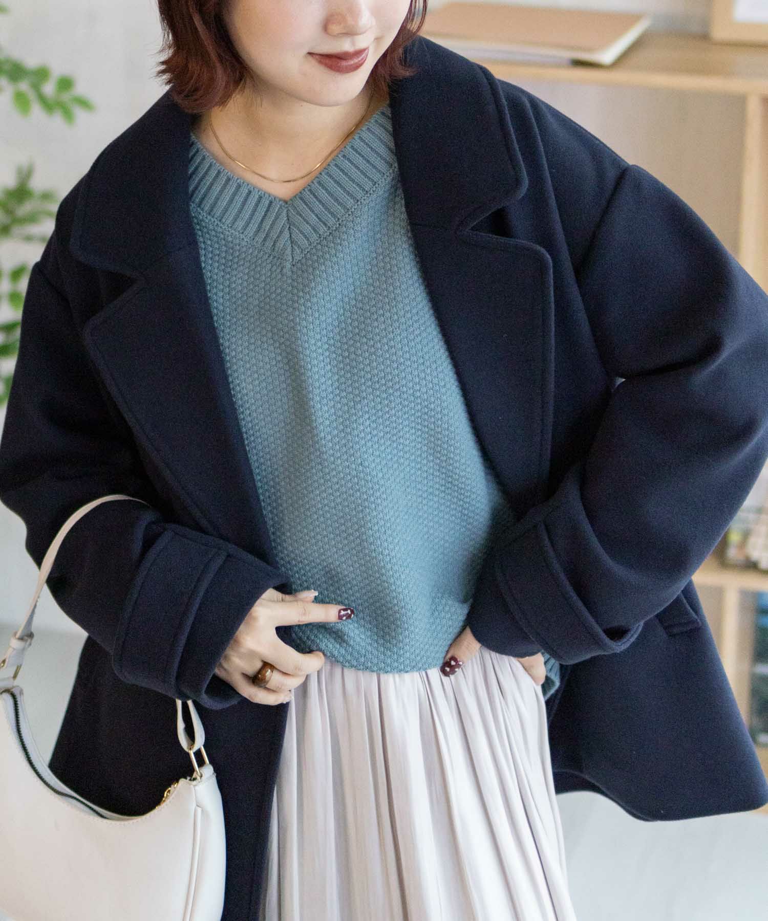 [期間限定価格]nAvy 鹿の子Vネックプルオーバーニット レディース商品画像-25