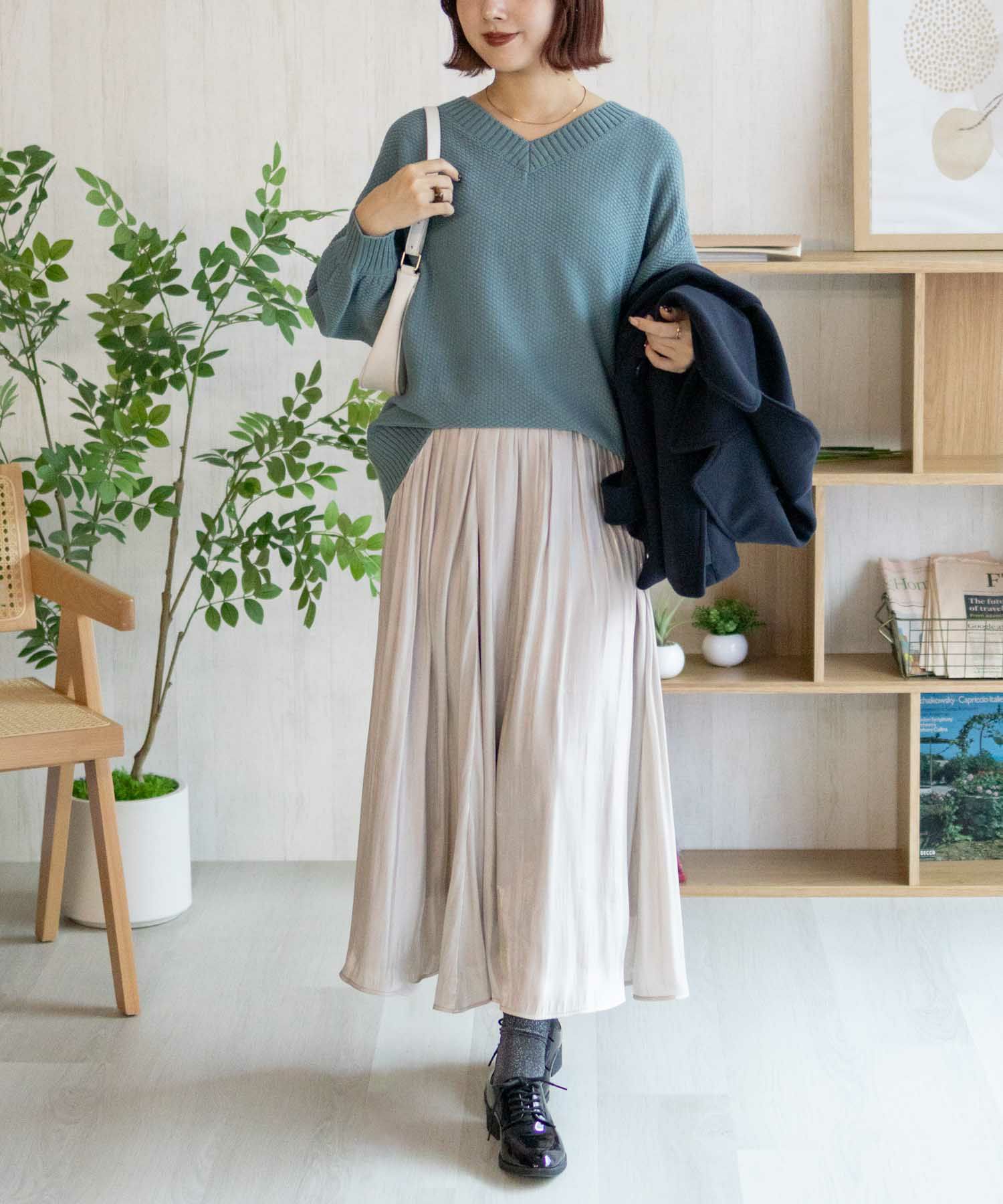 [期間限定価格]nAvy 鹿の子Vネックプルオーバーニット レディース商品画像-26