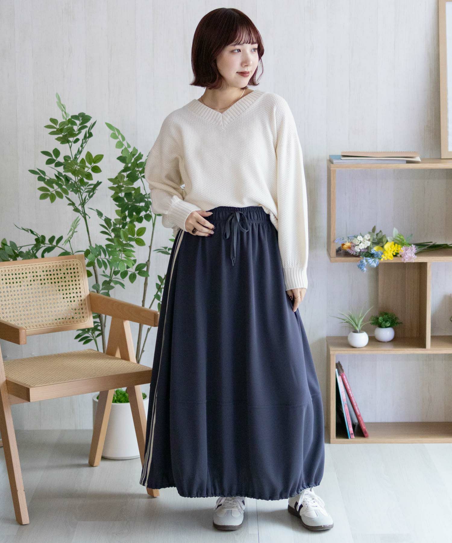 [期間限定価格]nAvy 鹿の子Vネックプルオーバーニット レディース商品画像-28