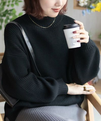 nAvy 畦モックネックプルオーバーニット レディース